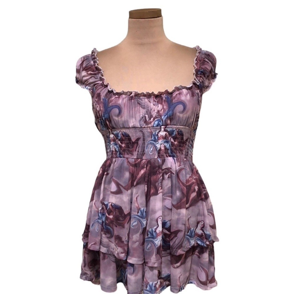 Urban Outfitters Romper Size Small Pastel Purple Renaissance Angel Print
